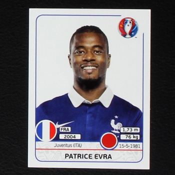 Patrice Evra Panini Sticker No. 22 - Euro 2016