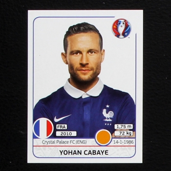 Yohan Cabaye Panini Sticker No. 29 - Euro 2016
