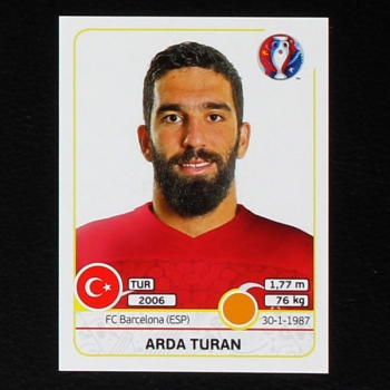 Arda Turan Panini Sticker No. 419 - Euro 2016
