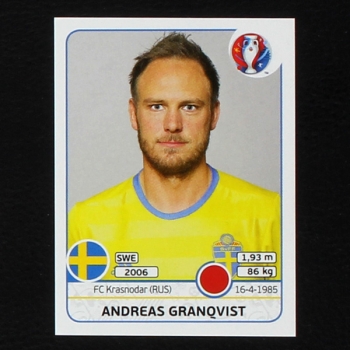 PANINI EURO 2016 Andreas Granqvist SVEZIA Nº 552 