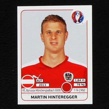 Martin Hinteregger Panini Sticker No. 634 - Euro 2016