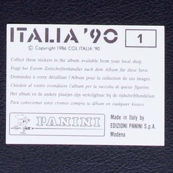 Italia 90 Nr. 1 Panini Sticker Emblem Intro