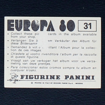Euro 80 No. 031 Panini sticker Roma Stadio