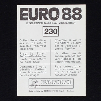 Euro 88 Nr. 230 Panini Sticker Marco van Basten