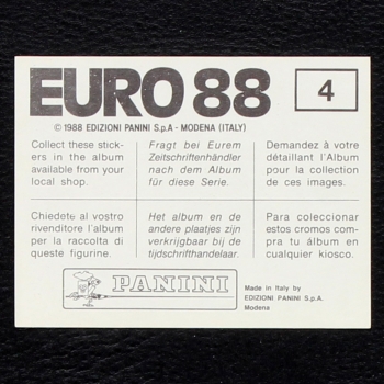 Preview: Logo No. 4 Panini Sticker - Euro 88