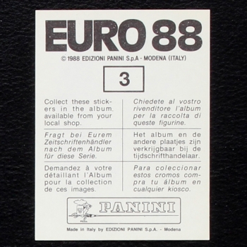 Preview: Plakat Sticker No. 3 Panini - Euro 88
