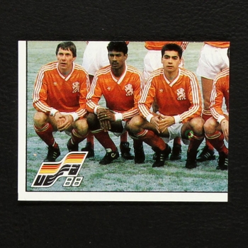 Euro 88 No. 209 Panini sticker team Nederland below left