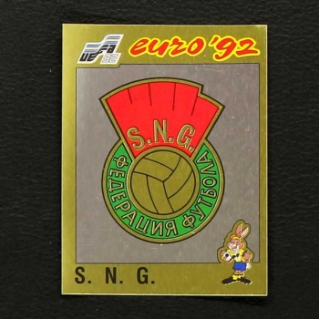 Euro 92 No. 167 Panini sticker S.N.G. badge