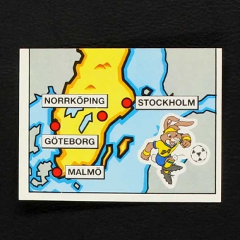 Euro 92 Nr. 005 Panini Sticker Landkarte unten