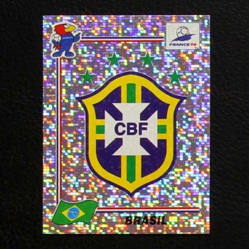 France 98 Nr. 015 Panini Sticker Brasil Wappen