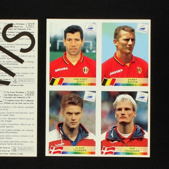 France 98 Panini gratis Sticker Bogen