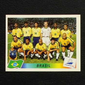 France 98 Nr. 014 Panini Sticker Team Brasil