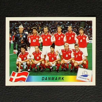 France 98 No. 210 Panini sticker team Danmark