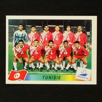France 98 Nr. 480 Panini Sticker Team Tunisie