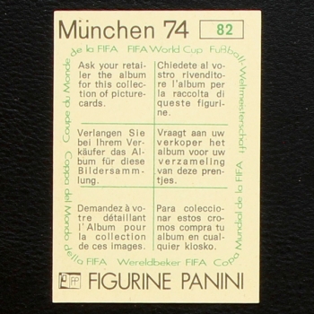 Hermann Gösmann Sticker No. 82 Panini - München 74