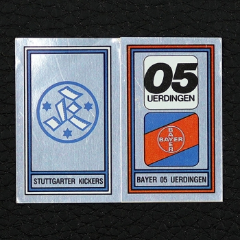 Stuttgarter Kickers – Bayer 05 Uerdingen Wappen Panini Sticker Nr. 370 - Fußball 82