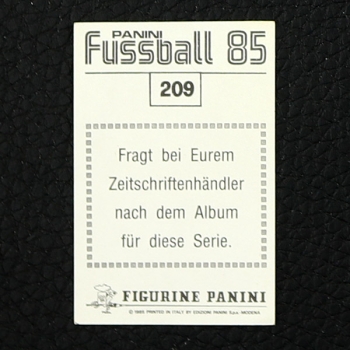 Pierre Littbarski Panini Sticker Nr. 209 - Fußball 85