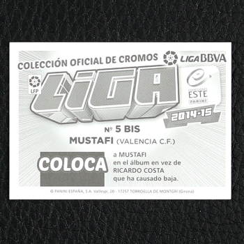 Mustafi Panini Sticker Nr. 5 - Liga 2014-15 BBVA