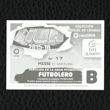 Messi Panini Sticker Nr. 17 - Liga 2015-16 BBVA