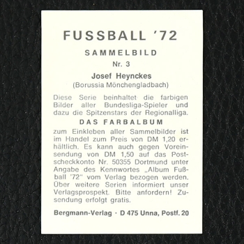 Josef Heynckes Bergmann Sticker No. 3 - Fußball 72