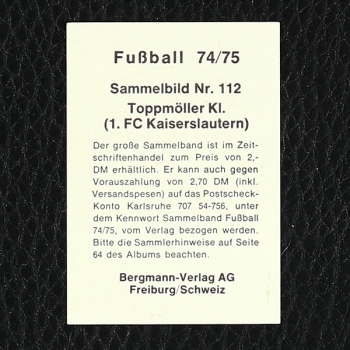 Toppmöller Bergmann Sticker No. 112 - Fußball 74