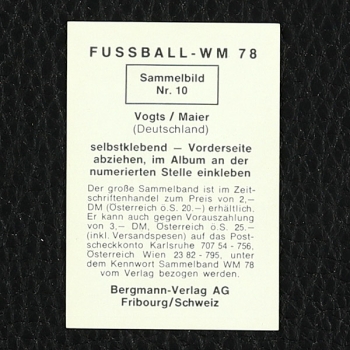 Vogts / Maier Bergmann Sticker Nr. 10 - WM 78