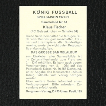 Klaus Fischer Bergmann Sticker No. 54 - König Fußball 1972/73