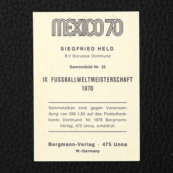 Siegfried Held Bergmann Sticker Nr. 35 - Mexico 70