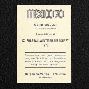 Gerd Müller Bergmann Sticker Nr. 33 - Mexico 70