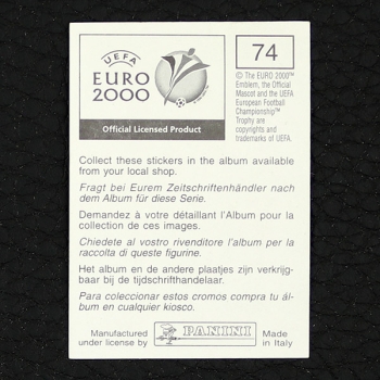 Euro 2000 No. 074 Panini sticker England part 2