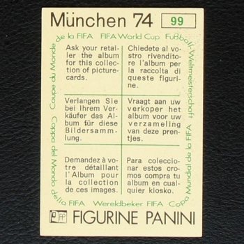 Jürgen Grabowski Sticker No. 99 Panini - München 74