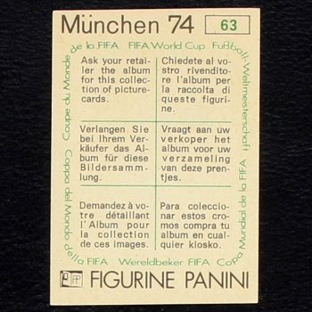 Preview: Tip und Tap Sticker No. 63 Panini - München 74