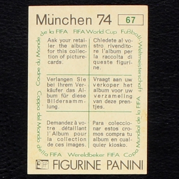Preview: Tip und Tap Sticker Nr. 67 Panini - München 74
