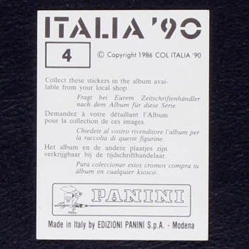 Italia 90 Nr. 004 Panini Sticker Maskottchen