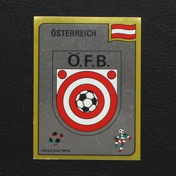 Italia 90 Nr. 057 Panini Sticker Österreich Wappen