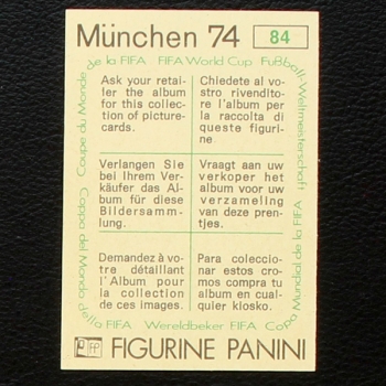 Sepp Maier Sticker No. 84 Panini - München 74
