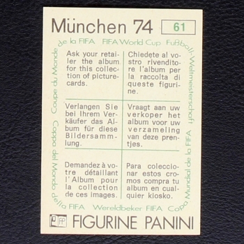 Tip und Tap Sticker Nr. 61 Panini - München 74
