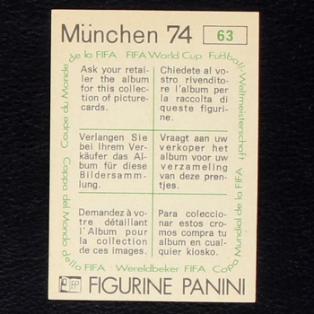 Tip und Tap Sticker Nr. 63 Panini - München 74