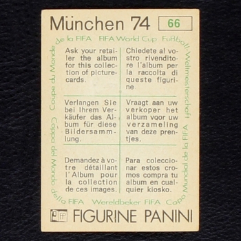 Tip und Tap Sticker Nr. 66 Panini - München 74