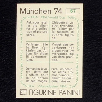 Tip und Tap Sticker Nr. 67 Panini - München 74
