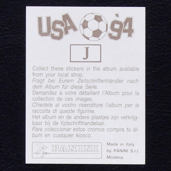 USA 94 Nr. J Panini Sticker Lothar Matthäus - braun