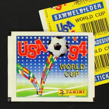 USA 94 Panini Sticker Tüte gelb Hochformat