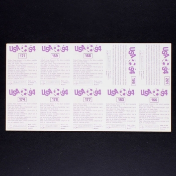 USA 94 Gratis Bogen mit 10 Stickern