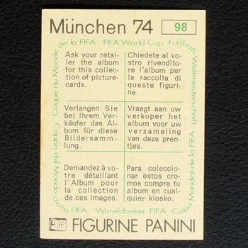 Uli Hoeness Sticker No. 98 Panini - München 74