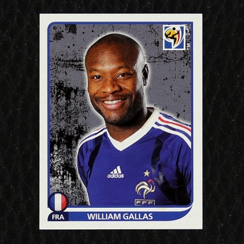 William Gallas Panini Sticker No. 91 - South Africa 2010