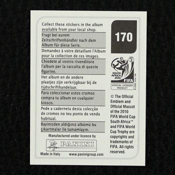 Avraam Papadopoulos Panini Sticker No. 170 - South Africa 2010