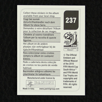 Rafik Saifi Panini Sticker No. 237 - South Africa 2010
