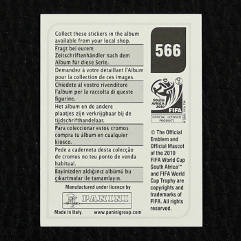 Gerard Pique Panini Sticker Nr. 566 - South Africa 2010
