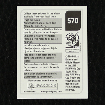 Alvaro Arbeloa Panini Sticker No. 570 - South Africa 2010