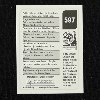 Alexander Frei Panini Sticker No. 597 - South Africa 2010